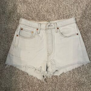 Levi's 501 Light Blue Jean Shorts Distressed High-Waisted